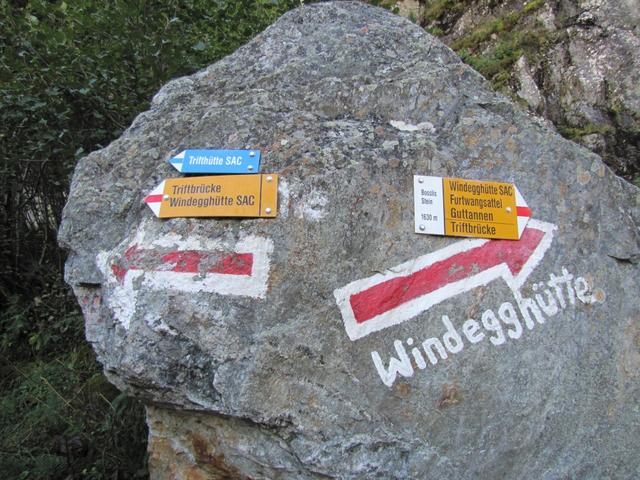 wir haben "Bosslis Stein" erreicht 1630 m.ü.M. wir nehmen den Weg der rechts direkt zur Windegghütte führt