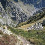 über den "Familienweg", nicht über den "Chetteliweg" führt uns der Weg nun abwärts zur Triftbrücke