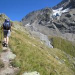 auf dem Weg in die kleine Schlucht vom Zwischen Tierbergen Gletscher