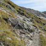 bei Nässe, Schnee oder Nebel ist der Bergweg zur Trifthütte nicht zu empfehlen