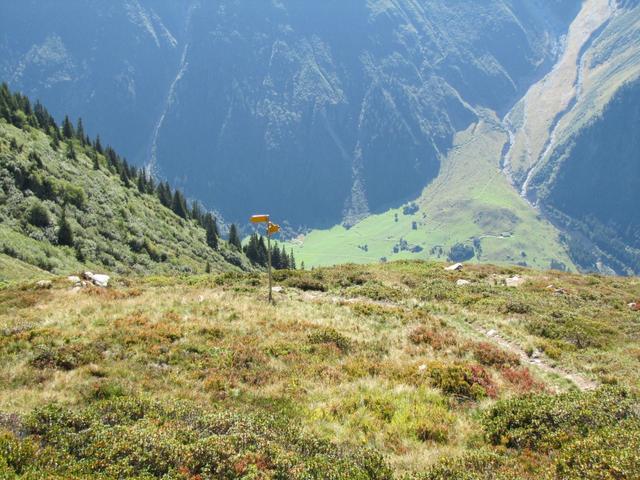 beim namenslosen Wegweiser, bogen wir rechts ab Richtung Holzhüs