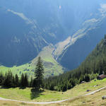 Breitbildfoto bei Raafgarti mit Blick ins Haslital und Guttannen