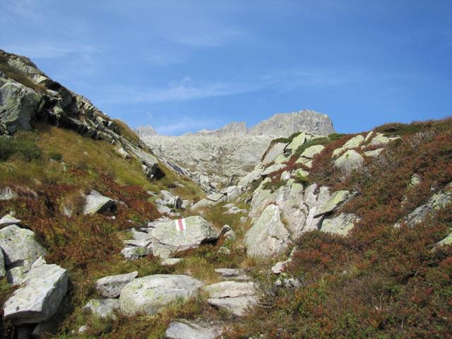 der Wanderweg ist gut markiert und immer gut ersichtlich