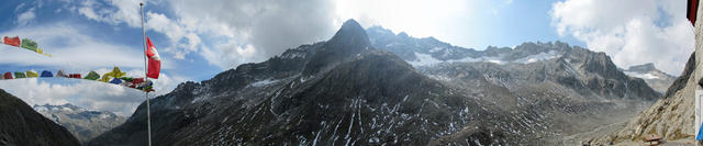 Breitbildfoto von der Bächlitalhütte aus gesehen Richtung Brünbergkette