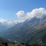 sehr schönes Breitbildfoto kurz vor Hoferälpji. Mit Blick Richtung Saas Fee