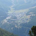 Tiefblick nach Saas Fee