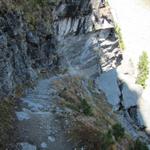 die erste steile und seilgesicherte Passage. Der Bergpfad wird nun Alpiner