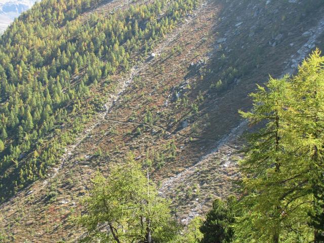 gut ersichtlich der Höhenweg, den wir kurz vorher auf der gegenüberliegender Talseite durchwandert haben