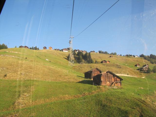 auf der Fahrt mit der Gondelbahn von Mörel auf die Riederalp