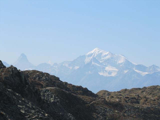 Blick Richtung Süden der Matterhorn und der Weisshorn