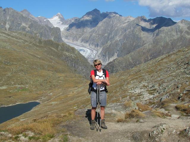 schön in einer Reihe: Mäusi, Fieschergletscher und der Oberaarhorn