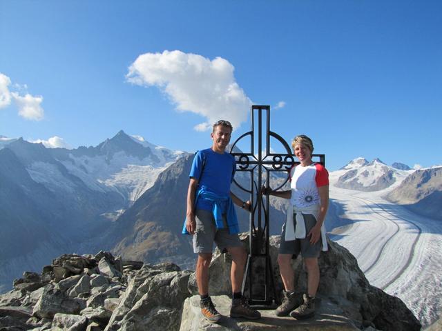 Gipfelfoto auf dem Eggishorn