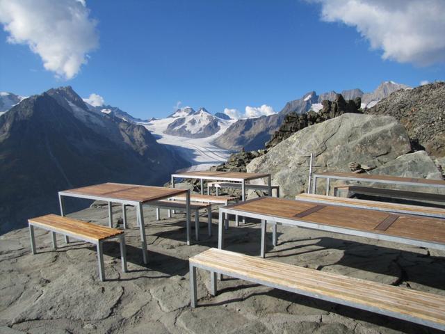 Aussicht von der Berghütte bei der Bergstation Eggishorn