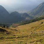 Tiefblick nach Blatten und Brig im Rhonetal