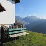 bei der Kapelle beim Hotel Belalp mit Blick zum Grossen Aletschgletscher und Eggishorn. Am Vortag waren wir dort oben