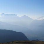 sehr schönes Breitbildfoto mit Lagginhorn und Fletschhorn, die Mischabelgruppe, Matterhorn und Weisshorn