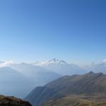 Lagginhorn und Fletschhorn, die Mischabelgruppe, Matterhorn, Foggenhorn und Weisshorn