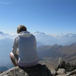 was für eine Aussicht Fletschhorn, Mäusi, die Mischabelgruppe, Matterhorn und Weisshorn