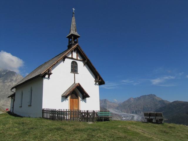 die kleine neugotische, um 1885 gebaute Kapelle beim Hotel Belalp