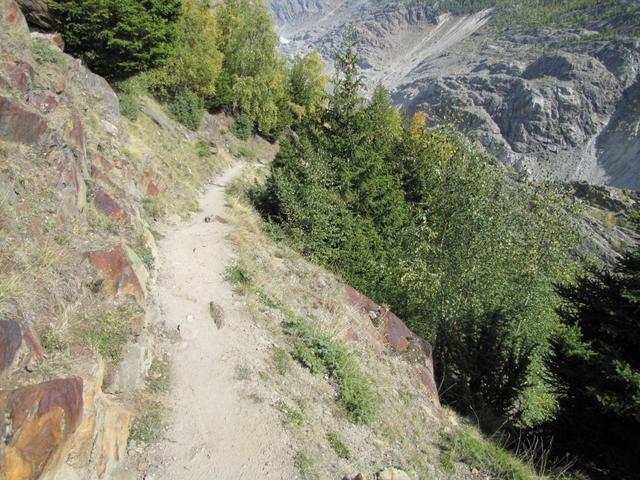 auf der sonnenbestrahlten Seite der Schlucht, war es sehr heiss