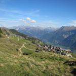 Blick von der Riederfurka nach Riederalp und in das Rhonetal