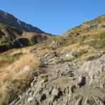 auf guten und einfachem Wanderweg geht es aufwärts zur Capanna Corno Gries