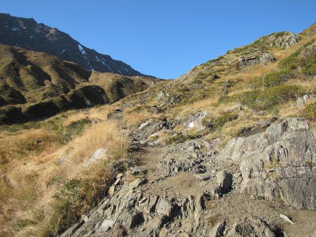 auf guten und einfachem Wanderweg geht es aufwärts zur Capanna Corno Gries