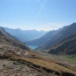 Blick nach Italien ins Valle del Gries mit Stausee Lago di Morasco und ins Val Formazza