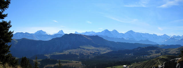 schönes Breitbildfoto der Drei- und Viertausender vom Berner Oberland
