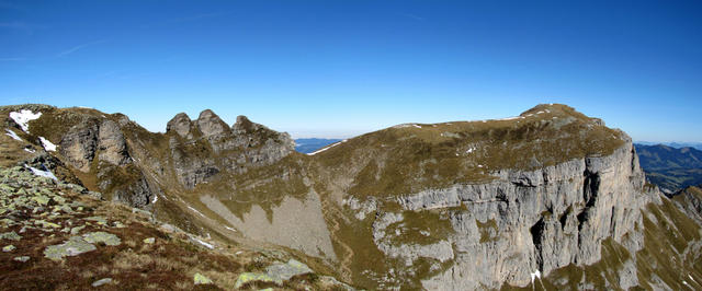 Breitbildfoto links der Hohgant, rechts der Furggengütsch