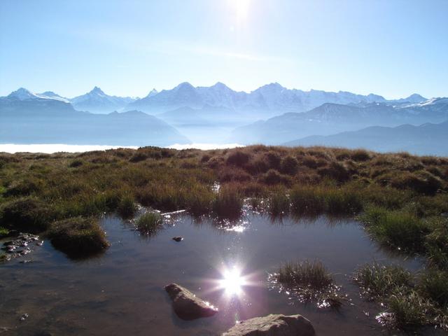 Blick auf das Dreigestirn Eiger, Mönch und Jungfrau