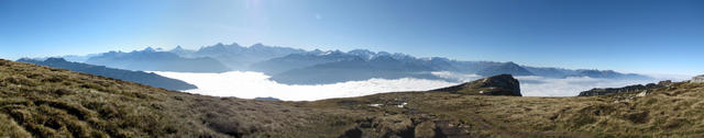 sehr schönes Breitbildfoto von Burgfeldstand aus aufgenommen, mit Blick in die Berner Hochalpen