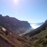 Blick in das Justistal. Links Gemmenalphorn, Burgfeldstand und Niederhorn. Rechts der Sigriswiler Rothorn