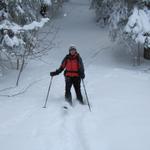 alles dem Zwäckentobel abwärts ging unsere Schneeschuhtour weiter Richtung Brunni