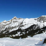 Breitbildfoto von der Hüenderegg aus gesehen. Uri Rotstock, Rophaien, Diepen, Rossstock