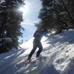 steil führt der Schneeschuhtrail nun aufwärts zum Furggelenstock