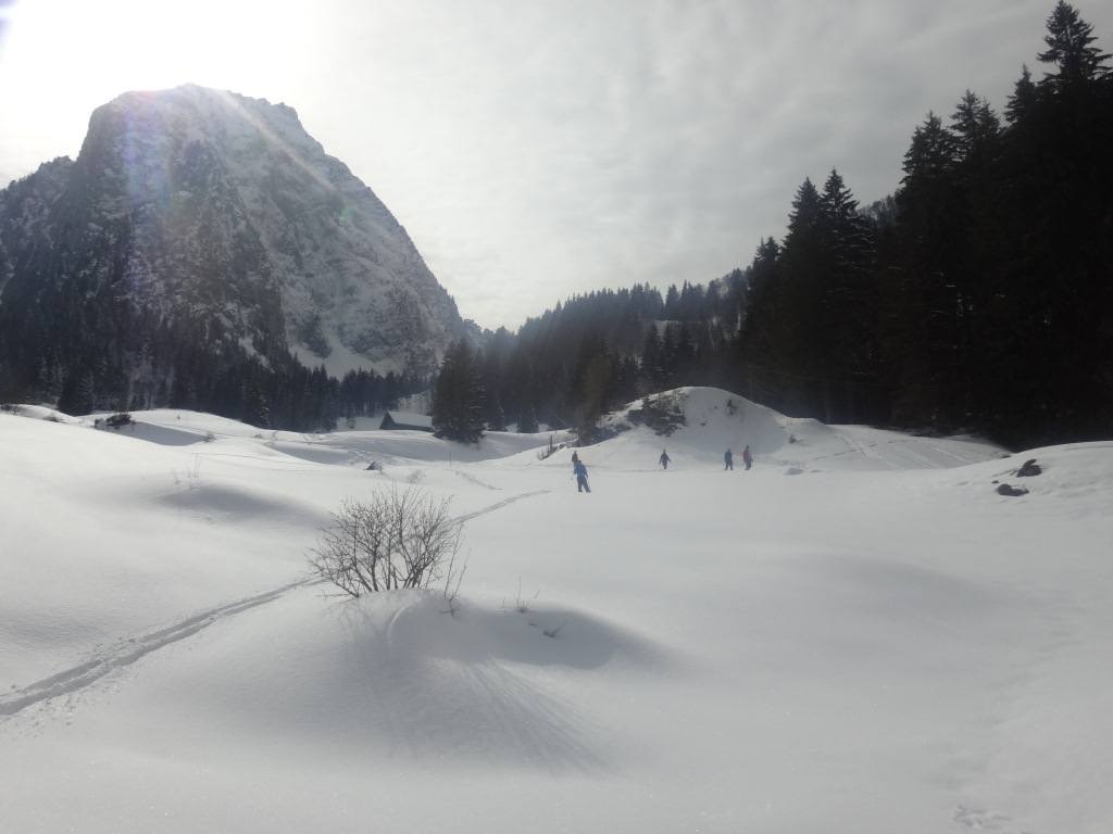 einfach grandios mit den Schneeschuhen einen Hang runter zu laufen