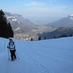 neben der Skipiste führt der Weg nun aufwärts Richtung Fellboden und Mittler Stafel