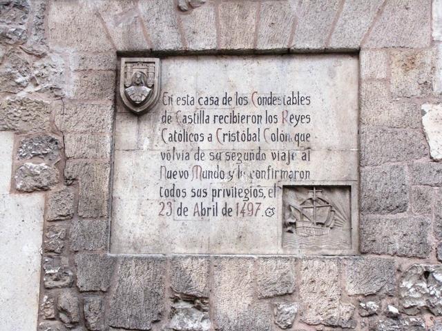 hier empfing das Königspaar am 23 April 1497 Christoph Columbus nach seiner zweiten Amerikafahrt