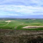 Breitbildfoto vom Alto de Mostelares aus gesehen, mit Blick Richtung Itero de la Vega