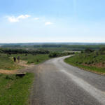 schönes Breitbildfoto mit Blick zurück in die Ebene von León