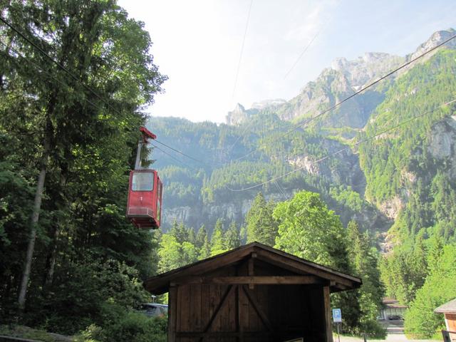 mit der Seilbahn bei Fellboden in Oberrickenbach geht es hinauf zum Bannalpsee