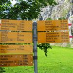 Wegweiser bei der Bergstation Bannalpsee 1573 m.ü.M.