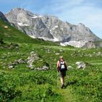 auf der Alp Untermälchbsetzi. Wir umkreisen den Bannalpsee