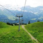 mit der Sesselbahn geht es nach Engelberg runter