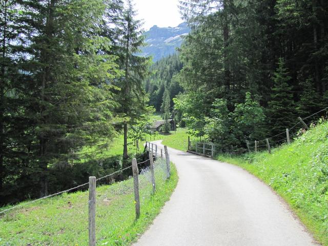 über eine Asphaltstrasse geht es nun weiter