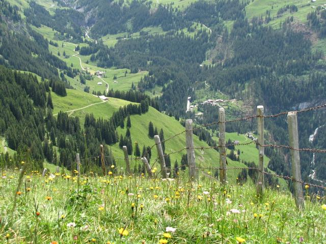 Tiefblick zur Griesschlucht und Griesalp