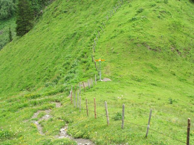 Blick zum Übergang Punkt 1885 m.ü.M.