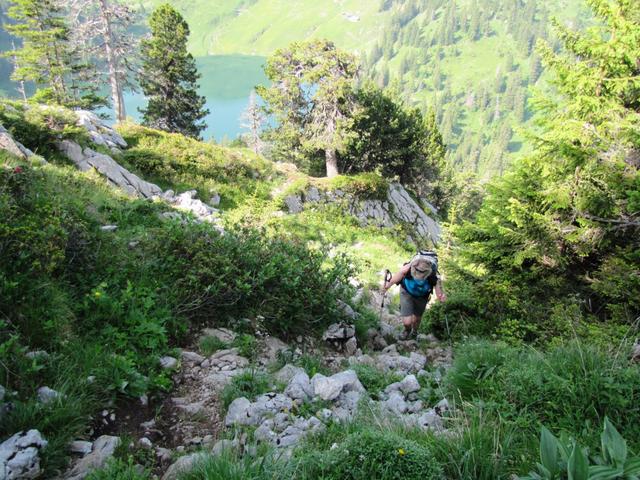 Blick hinunter zum Oberstockensee