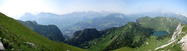 sehr schönes Breitbildfoto vom Stockhorn aus gesehen, Richtung Berner Oberland